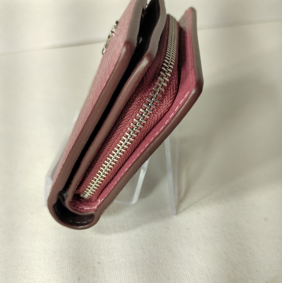 COACH Pink Leather Compact Wallet - Picture 9 of 11